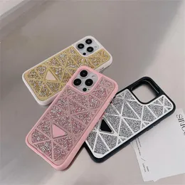 Custodia per cellulare Iphone Sticker Flash strass Rhombus Geometry Telefoni 12pro 13 Pro 14 Promax Anti Drop All Inclusive Cover protettiva per telefono