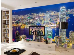 Papéis de parede Decoração em casa TV TV Vistas estereoscópicas de Skyscrapers Windows 3D Wallpaper Mural pinturas murais