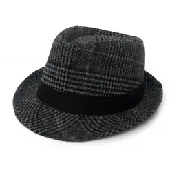 Classic Jazz Hat Unisex Autumn and Winter Woid Plaid Feel Cap Sombreros Panama Hat Pirate Chapeau HCS313