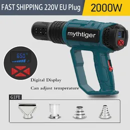 Värmepistoler 2000W AAIR EU Industrial Electric Justerbar Temperatur Digital Display Svetsverktyg för bilplast 230406