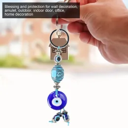 Chaveiros Lanyards L Evil Eyes Chaveiro Lucky Eye Chaveiro Azul Turco Amet Pingente Beads Keyring Artesanato Decoração Jóias Drop Deliv Am98N