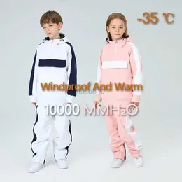 Other Sporting Goods New Children's Ski suit Set Winter Warm Windproof - 30 Skiing and Snowboarding Jackets and Pants High Quality Ski Equipment HKD231106