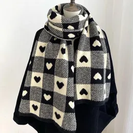 Schals Koreanische Design Gestrickte Schal Für Frauen Mode Plaid Winter Warme Kaschmir Schals Halstuch Dame Woolen Garn Hals Foulard