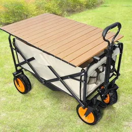 Lägermöbler fällbart vagn Tablett Transportbord Brädet Shopping Garden Outdoor Beach Trailer Cover Aluminium Alloy