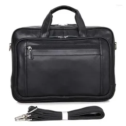 BROCKASES MÄNNS EVENTA GEATHER PROORTCADE 16 "Big Real Leather Laptop Tote Bag Cow Business Man Double Layer axel