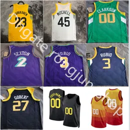 Custom 2023 Printed Basketball Jerseys 16 Simone Fontecchio 24 Walker Kessler 20 Udoka Azubuike 23 Lauri Markkanen 41 Kelly Olynyk 00 Clarkson