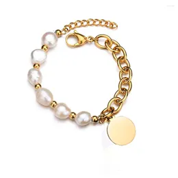 Charm-Armbänder Beadsnice Stahlarmband mit Süßwasserperle, zierlicher, stilvoller kleiner Ball, verstellbarer Designer-Schmuck für Frauen ID 40956