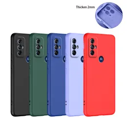 Thickened 2mm Silicone Phone Case For Moto G PLAY 2023 EDGE 40 EDGE 30 FUSION G53 G73 2023 G13 E13 G22 G42 G13 E32 E22 G60 G200 G STYLUS 5G G POWER Solid Color Back Cover