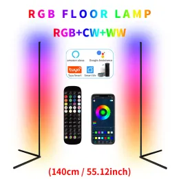 Lâmpada de piso da sala da sala de estar 140cm Bluetooth Smart RGB Luz de humor para quarto Decoração de casa nórdica Lâmpada de mesa de mesa