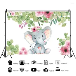 Party Decoration Elephant Backdrop Born Baby Födelsedagspografi Bakgrund för PO Studio Decor Banner
