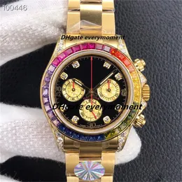 Titta på JHF Factory Luxury Ceramic Chronograph 116598 40mm ETA7750 Automatiska mekaniska herrklockor 904L rostfritt stål Sapphire vattentät regnbåge armbandsur