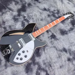 DHgate.com:Gloss Black Semi-Hollow Electric Guitar with 325