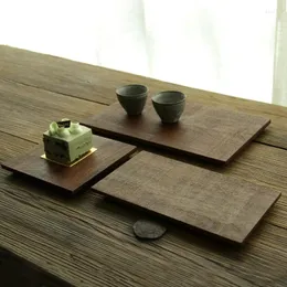 Figurki dekoracyjne japońskie czarne orzechy prostokątny szczotkowana taca na tacę cały drewno na herbatę obiad solidny manual