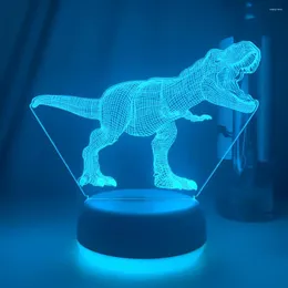 Ночные светильники 3D светодиодные светильники серии динозавров настольная лампа 7/16Color Touch Cronge Carto Chart Cartoon Stable Lamps Home Decor for Kid День рождения подарок