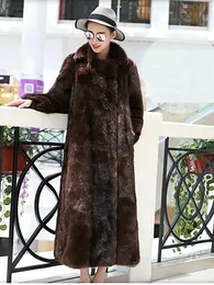 Cappotto da donna in pelliccia di visone intero finto velluto imitazione stile lungo taglie forti S 9XL autunno e inverno 231106