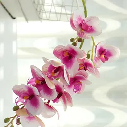 Dekorativa blommor diy konstgjorda phalaenopsis 3D -tryckfjäril, falsk blomma hem draperi vägg bröllop dekoration jul