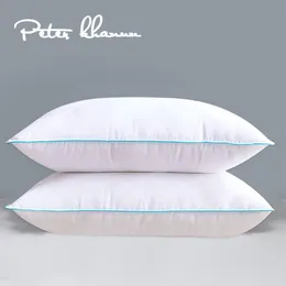 Kudde Peter Khanun Euro Square Sängkläder med gåsfjäderfyllningshalsskydd Slow Rebound Pillow 100% Cotton Shell Anti Mite 1 Piece 230406