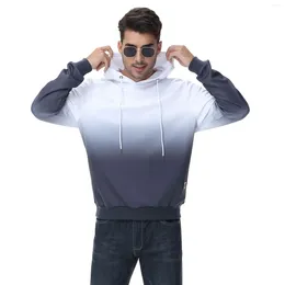 Roupas de ginástica masculinas graduais casuais com capuz suéter outono inverno colorido aconchegante moletom de corrida