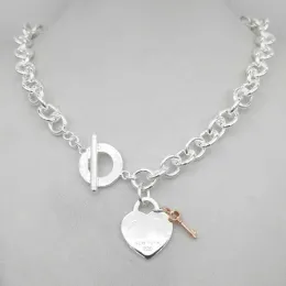 Designer Necklace Classic Women Silver Tf Style Pendant Chain S925 Sterling Silver Key Heart Love Egg Brand Charm Nec H0918 Gold NecklaceP2QH
