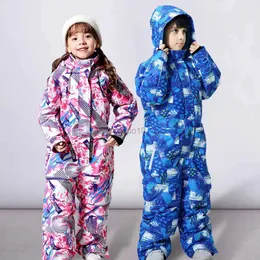 Andra sportvaror Winter -30 Childrens Ski Jumpsuit 2023 Skidåkning och snowboardjacka och byxor Boy's and Girl's Snow Suits Warm Waterproof HKD231106