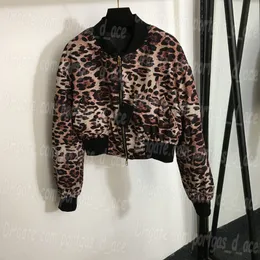 Cappotti da donna reversibili leopardati Lettere Giacche da donna ritagliate Capispalla casual a maniche lunghe