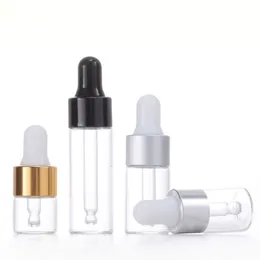 1 ml 2 ml 3 ml 5 ml Mini-Tropfflasche aus Glas, durchsichtiger Probenbehälter, ätherisches Öl, Parfüm, winziges Fläschchen