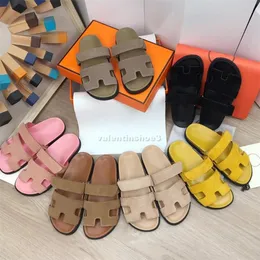 Pantofole chypre Sandali firmati alla moda Comfort H Pantofola con piattaforma Sandalo Beach Sandalo piatto classico Infradito in pelle da donna 35-42 con scatola