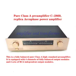 Pré-amplificador Classe A puro totalmente balanceado C-2860, réplica do amplificador de potência Accuphase, distorção: 0,003%