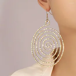 Hoop Earrings Fashion Creative Hollow Circular Vortex Ins Personality Trend Net Red With Big Ear Female