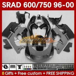 Motorcycle Fairings For SUZUKI SRAD grey black GSXR 750 600 CC 600CC 96 97 98 99 00 168No.102 GSX-R750 GSXR600 1996 1997 1998 1999 2000 GSXR750 GSXR-600 750CC 96-00 Body