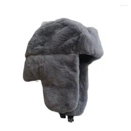 BERETS 2023 VINTER BOLLOW SOLID EAR SKYDD HAT JUSTABLE UTROLIGT Outdoor Skallies Beanies Bomber Hats Håll WARM CAP för män och kvinnor 04