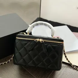 New Luxury Ladies' Designer Bag Fashion Messenger Bag Shoulder Bag 22A Handle Cosmetic Case Wallet Black and White Leather Handbag Wallet Business Card Holder