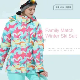 Other Sporting Goods 2018 New Mother and Girl Ski Suit Waterproof Windproof Snowboarding Pants+Jacket Set Winter Outdoor Sports Child Thicken Clothes HKD231106