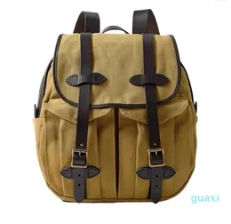 Designer-Backpack Oil Wax Canvas Men And Women Shoulder Bag Stitching Vegetable Tanned Leather Leisure Outdoor Hiking