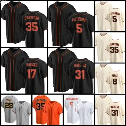 야구 유니폼 착용 35 Brandon Crawford 5 Mike Yastrzemski 7 Davis Thairo Estrada Mitch Haniger Camilo Doval Logan Webb Taylor Rogers