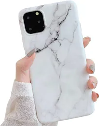 Custodia per telefono bianco grigio con motivo marmorizzato design sottile Custodia protettiva per tutto il corpo in morbido TPU trasparente per iPhone