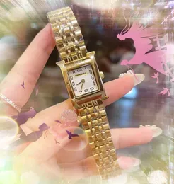 Fashion Lady Quartz Watches Casual bee small square dial skeleton women clock two pins stainles steel digital numerals Chain Bracelet Watch Reloj Hombre Gifts