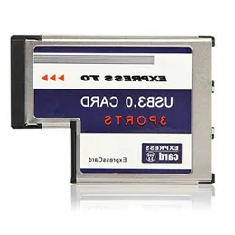 Freeshipping Sodial (R) 3 Port USB 30 Express Card 54mm PCMCIA Express Card لجهاز الكمبيوتر المحمول الجديد -CAA FQGLO
