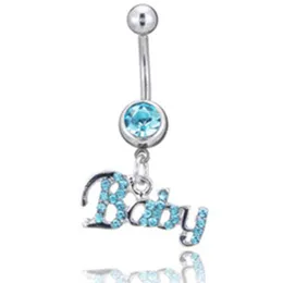 ネーブルベルボタンリングD0759ベビースタイルAqua.color Belly Navel Button Ring Drop Delivery Jewelry Jewelry DH6fa