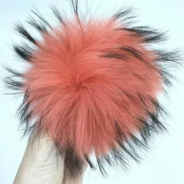 Keychains Magicfur - Orange-8 Pompom Ball Real Raccoon Fur W Snap Button For Hat Shoes DIY Accessories