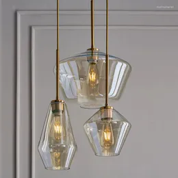 Lampy wiszące nowoczesne szklane światła do salonu kuchnia nordycka led hanglamp loft przemysłowy lampa wisząca dekoracje domowe Luminaire e27