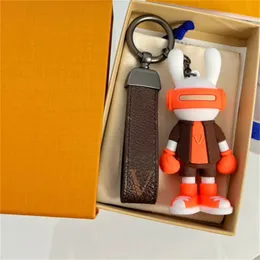 Astronaut kanin nyckelring för män bilknappar designer carabiner nyckelring läderväska hängen lyxiga tillbehör nyckelringar