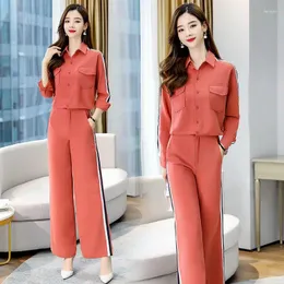 Pantaloni a due pezzi da donna QNPQYX Stazione europea Fashion Street Fried Suit Donna Autunno Casual Pant Set Temperamento Fan Qingshu