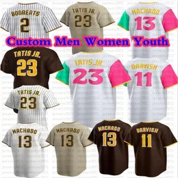 2023 Anpassad Fernando Tatis Jr. Juan Soto Baseball Jersey Manny Machado Tony Gwynn Wil Myers Yu Darvish Jake Cronenworth Trent Grisham Eric Hosmer Joe Musgrove