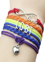 Custominfinity Love owijaj gejowska duma LGBT Rainbow Heart Charm Bracelets Infinity Love Friendship Difts Wedding Charms
