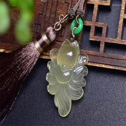 Pendant Necklaces Crystal Carvings Pendan Natural Hand-Carved Citrine Bag Hanging Stones Necklace Fashion Reiki Healing Decoration