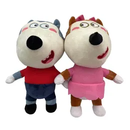 Producenci Hurtowe 2-kolorowe 30 cm Wolfoo Plush Toys Cartoon Film Telewizja Peryperalne lalki Peryferyjne dla prezentów dla dzieci