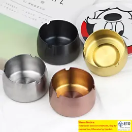 Stainless steel Ashtray gold black Home Personality Office Living Room Bedroom 4 Styles Tobacco Ashtrays Holder Portable Gadgets