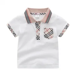 Tasarımcılar Giysileri Yaz Polos Bebek Erkek Erkek Tişörtler Çocuklar Pamuk Kısa Kollu T-Shirt Çocuklar Dönüş Yaka Tepeleri Tee Boy Gömlek 1-6t