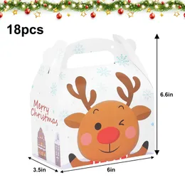 Christmas Decorations 6X3.5X3.5In Gift Boxes Xmas Treat With Handle Goody For Presents Party Favor Pastries Wrap Drop Delivery Otvv6